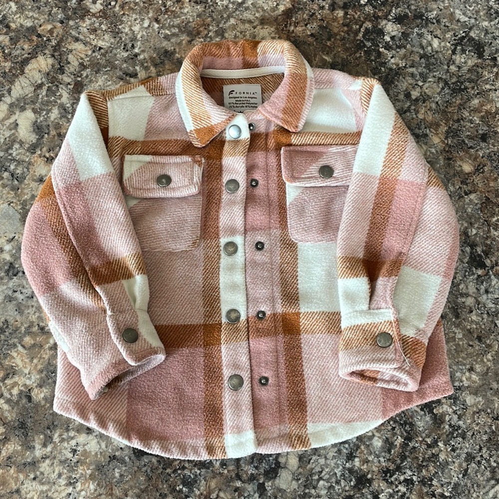 Fornia Pink and Cream Coat with Relaxed Fit